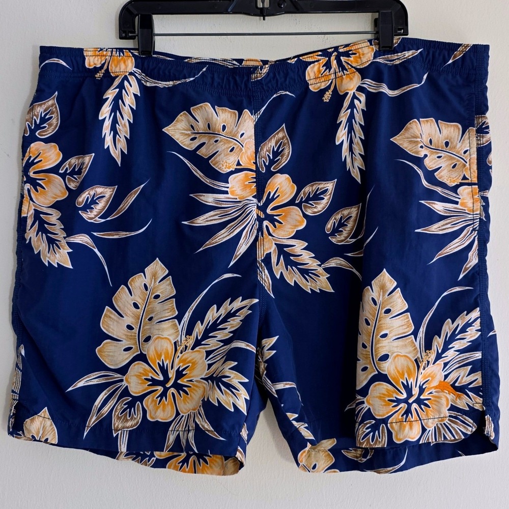 Tommy Bahama 5.5" Swim Trunks Shorts Mens XL Navy  Tropical Hibiscus Floral EUC - Picture 5 of 11